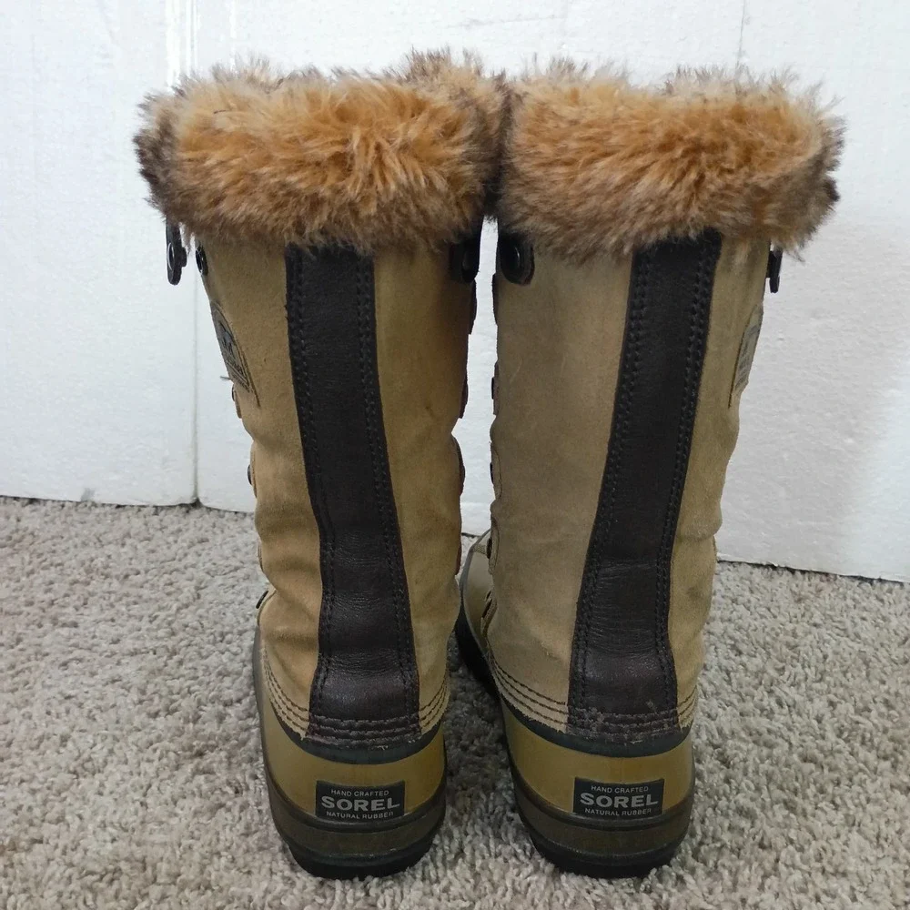 Sorel Womens Size 7 Joan of Arctic Waterproof Suede Winter Snow Boots Tan
